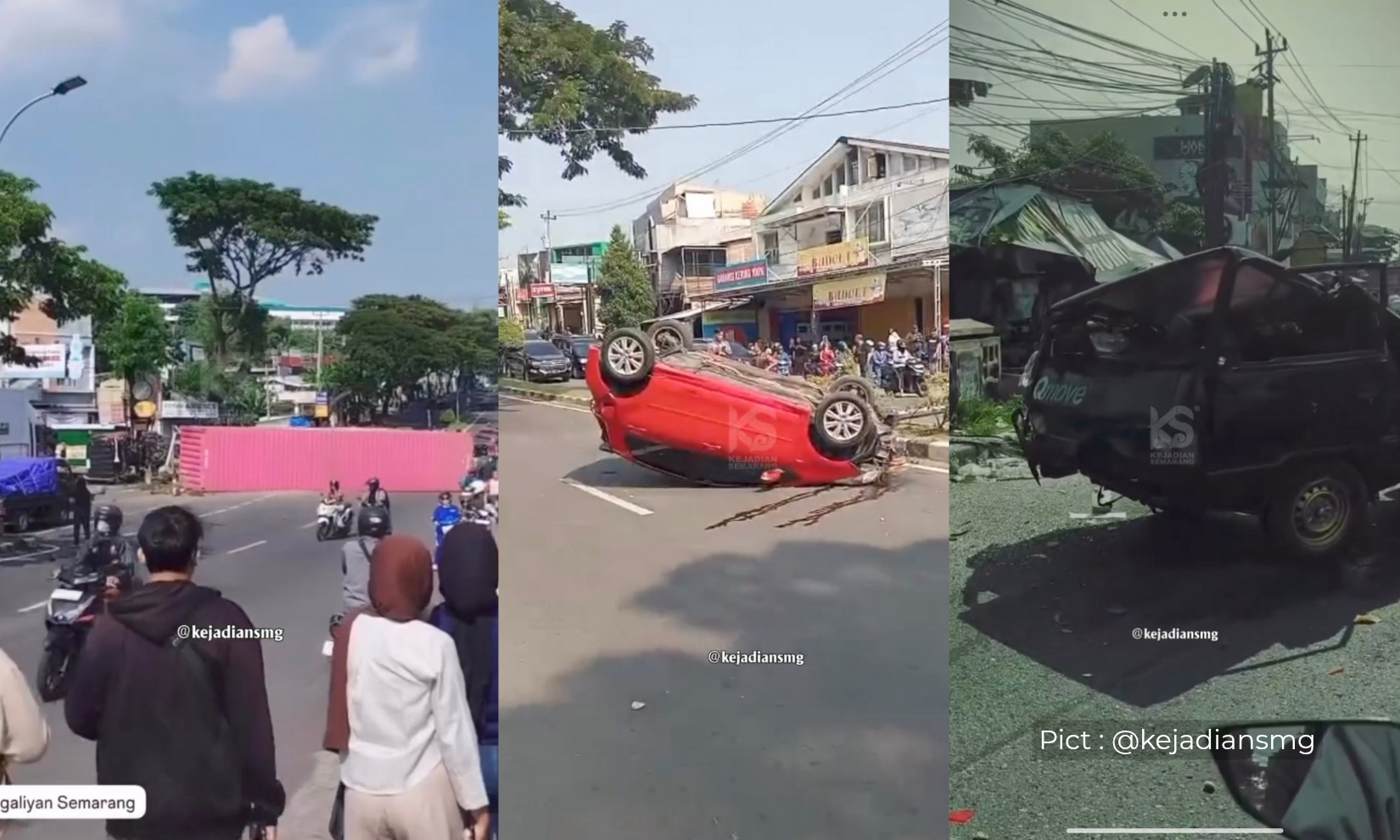 truk-kontainer-tabrak-dua-mobil-hingga-ringsek-di-ngaliyan-semarang-tiga-orang-dilarikan-ke-rumah-sakit